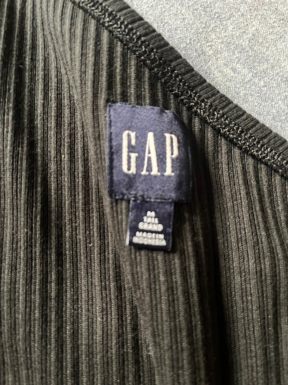 GAP: Black Ribbed One Shoulder Dress - Picture 3 of 5